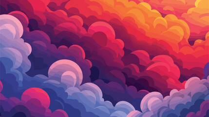 Dark Multicolor vector backdrop with cumulus. Gradien - obrazy, fototapety, plakaty