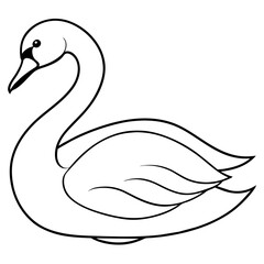 swan isolated mascot,swan silhouette,swan vector,icon,svg,characters,Holiday t shirt,black swan drawn trendy logo Vector illustration,swan line art on a white background