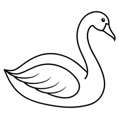 swan isolated mascot,swan silhouette,swan vector,icon,svg,characters,Holiday t shirt,black swan drawn trendy logo Vector illustration,swan line art on a white background