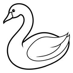 swan isolated mascot,swan silhouette,swan vector,icon,svg,characters,Holiday t shirt,black swan drawn trendy logo Vector illustration,swan line art on a white background