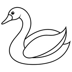 swan isolated mascot,swan silhouette,swan vector,icon,svg,characters,Holiday t shirt,black swan drawn trendy logo Vector illustration,swan line art on a white background