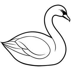 swan isolated mascot,swan silhouette,swan vector,icon,svg,characters,Holiday t shirt,black swan drawn trendy logo Vector illustration,swan line art on a white background