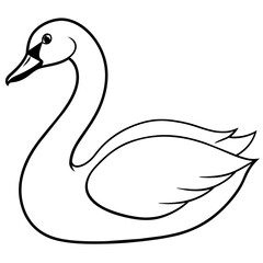 swan isolated mascot,swan silhouette,swan vector,icon,svg,characters,Holiday t shirt,black swan drawn trendy logo Vector illustration,swan line art on a white background