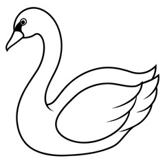 swan isolated mascot,swan silhouette,swan vector,icon,svg,characters,Holiday t shirt,black swan drawn trendy logo Vector illustration,swan line art on a white background