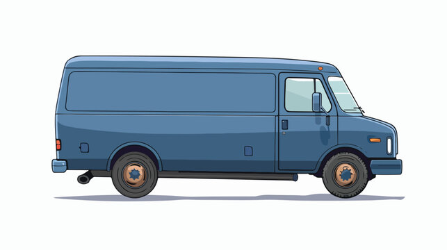 Delivery Van Isolated flat vector isolated on white b