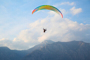 Paragliders on the lake Garda