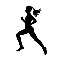 running woman silhouette on white background vector