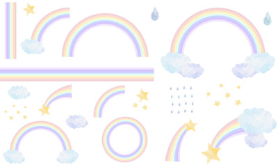 いろんな虹のイラスト素材セット