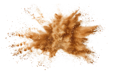 beige color powder pulver explosion isolated on white or transparent png