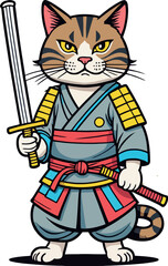 gatto con spada di samurai 01