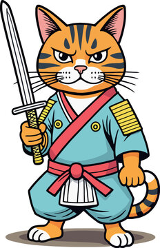 gatto con spada di samurai 02