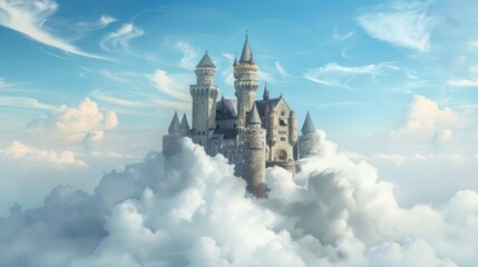 fantasy castle in clouds