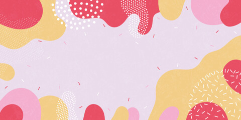 Cute doodle pattern background with abstract shapes and dots. Modern vector pattern for Banner, Flyer, Cover...	