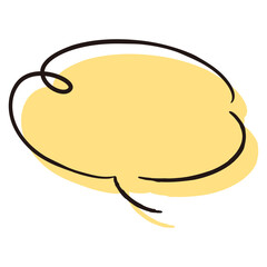 シンプルでおしゃれな手描きの吹き出し（カラー・単体・横書き）