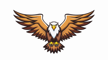 Eagle E sports mascot logo design flat vector isolated
