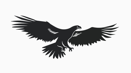 Eagle flying silhouette style icon flat vector isolated