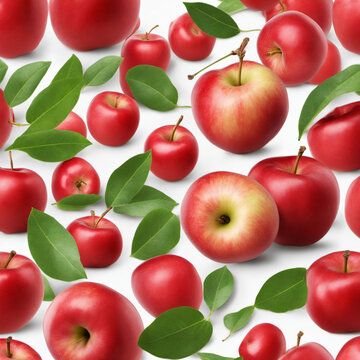 red apples with green leaves illustration
