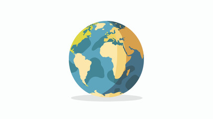 Earth globe map icon flat flat vector isolated on white