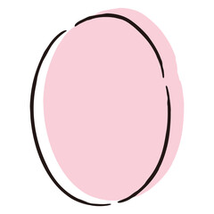 シンプルでおしゃれな手描きの吹き出し（カラー・単体・縦書き）
