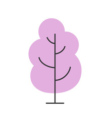 Tree sign in minimalistic style. Vector illustration	

