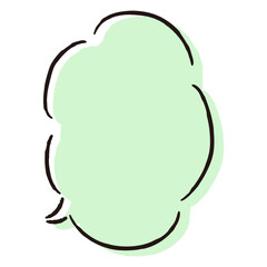 シンプルでおしゃれな手描きの吹き出し（カラー・単体・縦書き）