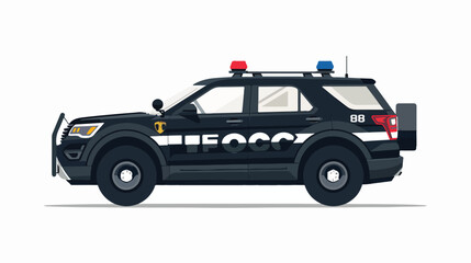 Police vehicle. Flat style illustration. EPS 10 vector