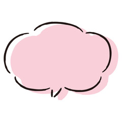 シンプルでおしゃれな手描きの吹き出し（カラー・単体・横書き）