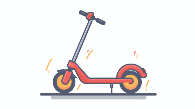 Electric kick scooter isolated minimal flat line icon