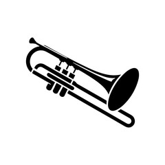 Black Vector Silhouette of a Trombone, Emblem of Bold Brass Harmonies-Trombone Illustration- trombone vector stock