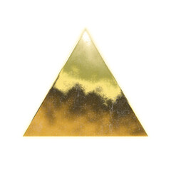 Very realistic golden triangle, transparent background