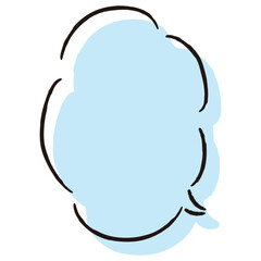 シンプルでおしゃれな手描きの吹き出し（カラー・単体・縦書き）