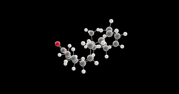 gamma-Linolenic acid molecule, rotating 3D model of omega-6, looped video on a black background