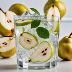 A refreshing drink with pears