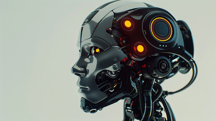 Robot head ai, Depicts the head structure of an AI robot.