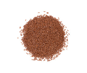 Candy Sprinkle Pile, Donut Chocolate Sprinkles Isolated, Sweet Brown Glaze Decoration, Chocolate Vermicelli