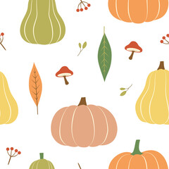 Seamless pattern of Autumn crops.