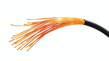 Fiber optic cable on black. flat vector isolated on white