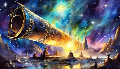 Imagine a science fiction scenario where a civilization uses cosmic ink to write their history directly into the fabric of the universe