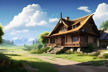 Obraz premium Traditional oriental house, elegant and stylish house