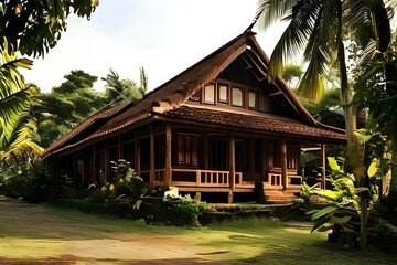Fototapeta premium Traditional oriental house, elegant and stylish house