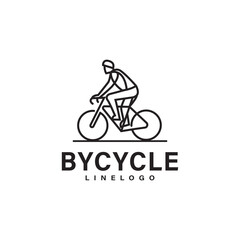 bicycle man riders monoline logo design