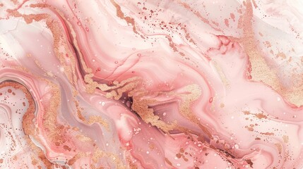 A luxurious swirl of pink and cream with veins of gold flecks gives a rich texture to the image, reminiscent of marble or a natural geological formation