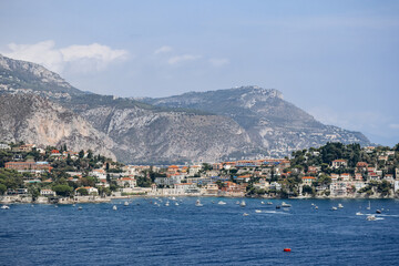 Fototapeta premium View of the peninsula of Saint-jean-cap-Ferrat from the sea