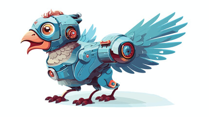 Flying chicken robot illustration. Artistic design