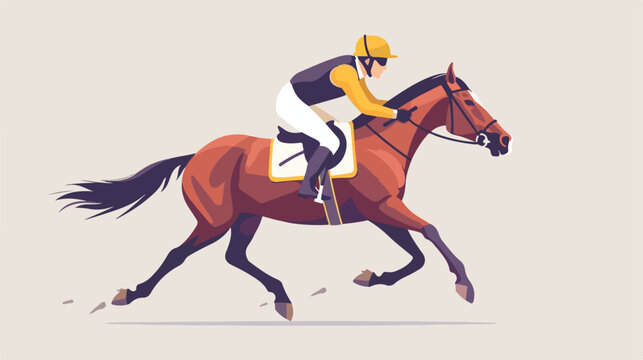 Jockey on racing Horse. Horseback riding hippodrome ra
