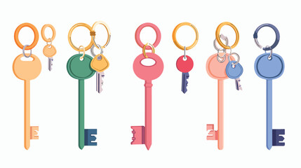 Keys with Keychains. Keyholder. Modern keys with penda
