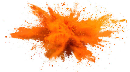 A vibrant explosion of orange and isolated  transparent background