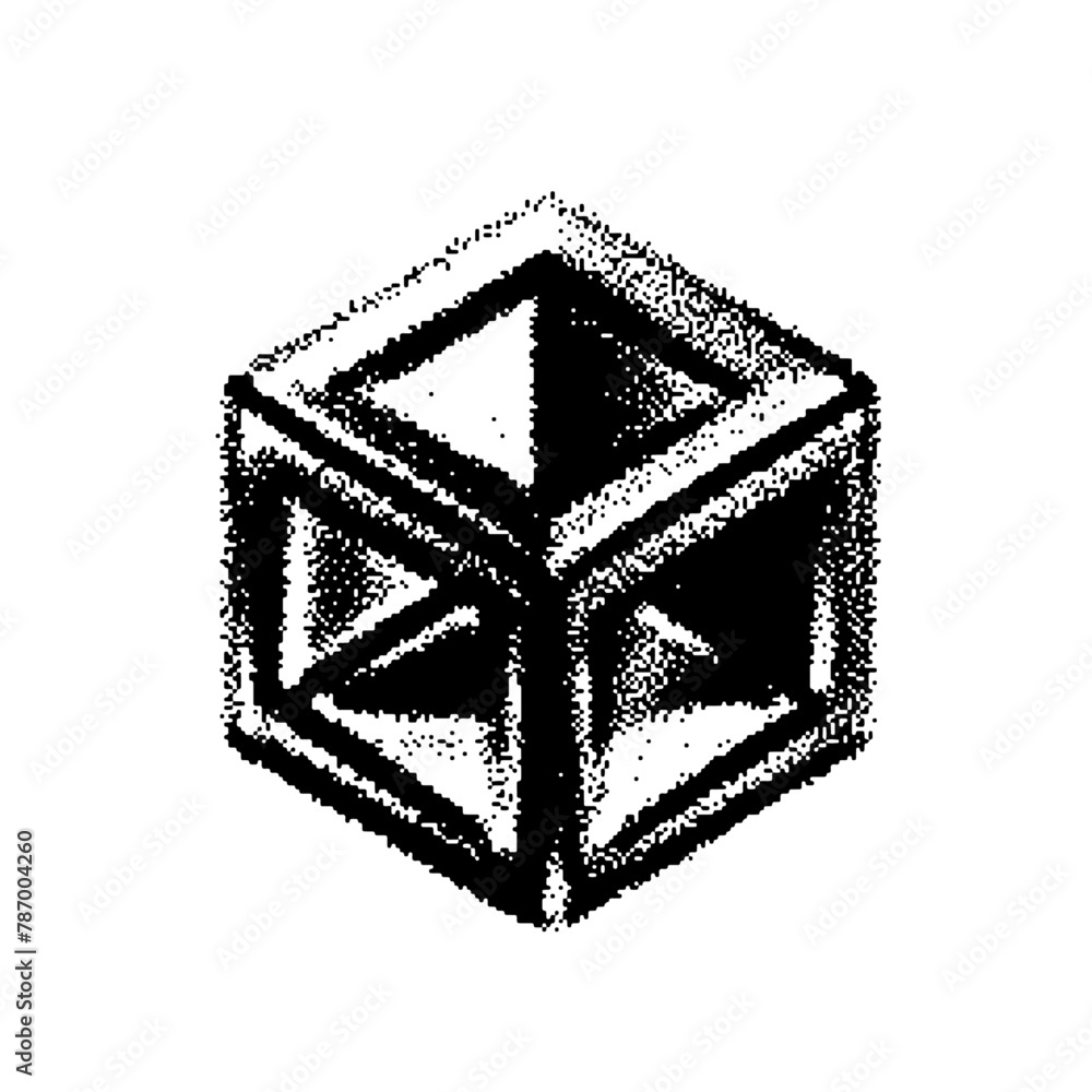 Poster vector bitmap abstract cube detail shape