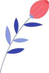Unflowered red  petal with blue leaf - 787004449
