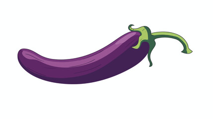 Fresh eggplant vegetable icon flat vector isolated